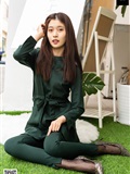 SIW Siwen media 062 small fragrant wind dark green pure cotton temperament small foot pants two - Zhen zhen(21)